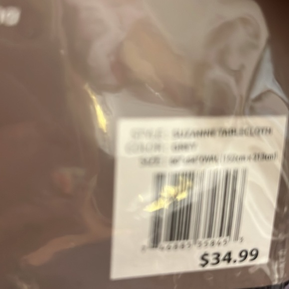 Tablecloth: Linen Look,  Oval, 60” x 84” Suzanne in Gray, NWT - Picture 12 of 12